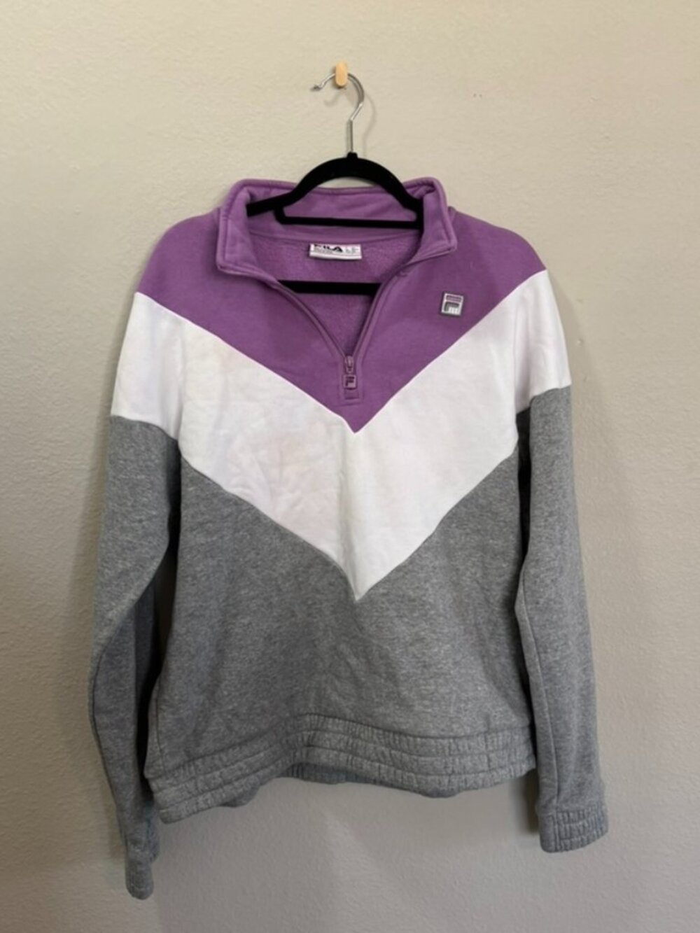 FILA Colorblock Quarter Zip Pullover Sweatshirt Size XXL